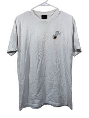 Percival White Coffee Embroidered Short Sleeve T-Shirt